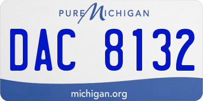 MI license plate DAC8132