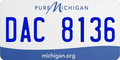 MI license plate DAC8136