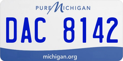 MI license plate DAC8142