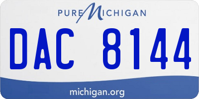 MI license plate DAC8144