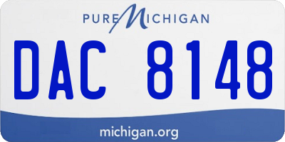MI license plate DAC8148