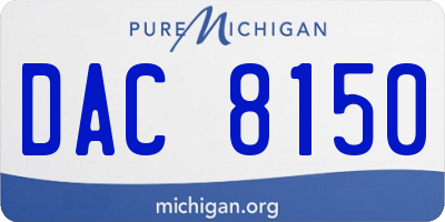 MI license plate DAC8150