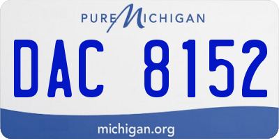 MI license plate DAC8152
