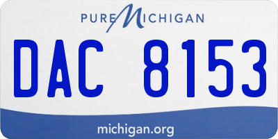 MI license plate DAC8153