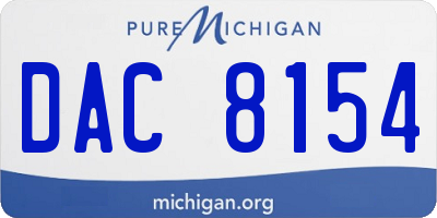 MI license plate DAC8154
