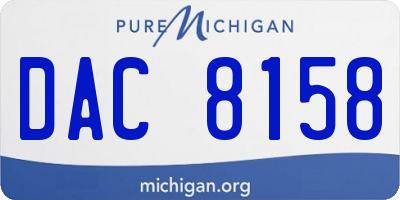 MI license plate DAC8158