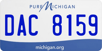 MI license plate DAC8159