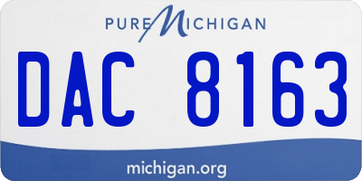MI license plate DAC8163