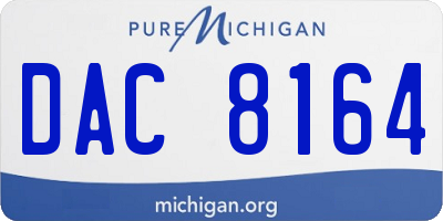 MI license plate DAC8164