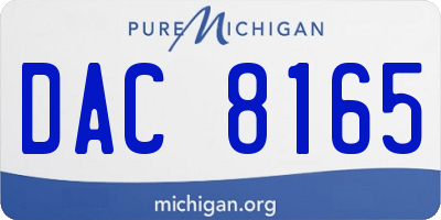 MI license plate DAC8165