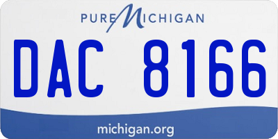 MI license plate DAC8166