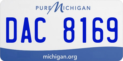 MI license plate DAC8169