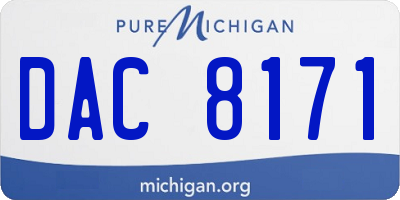 MI license plate DAC8171