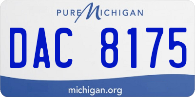 MI license plate DAC8175