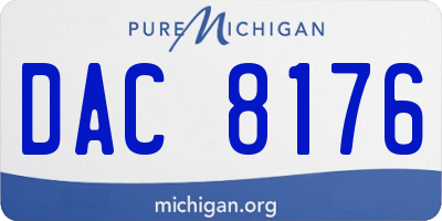 MI license plate DAC8176