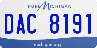 MI license plate DAC8191