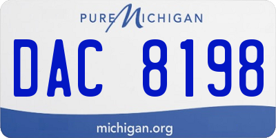 MI license plate DAC8198