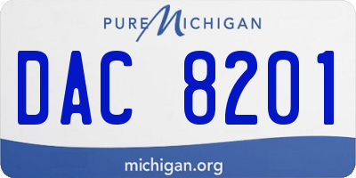 MI license plate DAC8201