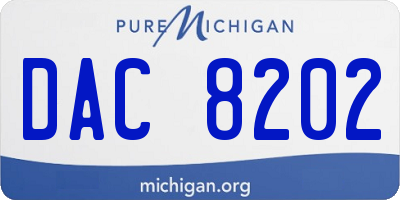 MI license plate DAC8202