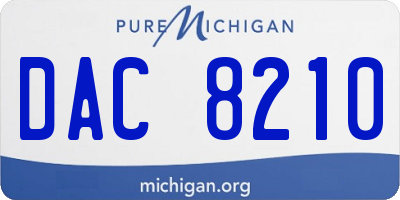 MI license plate DAC8210