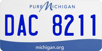 MI license plate DAC8211