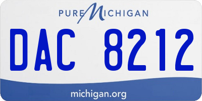 MI license plate DAC8212