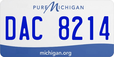 MI license plate DAC8214