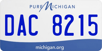 MI license plate DAC8215