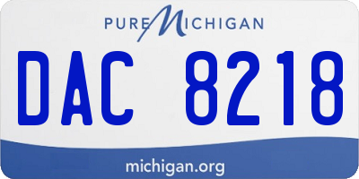 MI license plate DAC8218