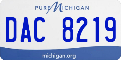 MI license plate DAC8219