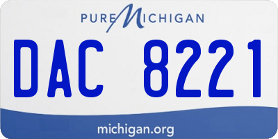 MI license plate DAC8221