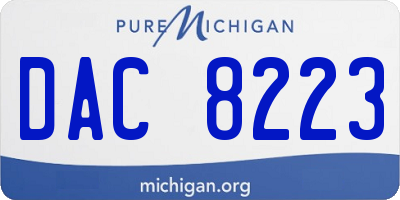 MI license plate DAC8223