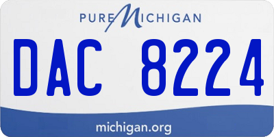 MI license plate DAC8224