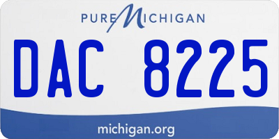 MI license plate DAC8225