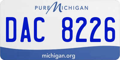 MI license plate DAC8226