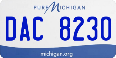 MI license plate DAC8230