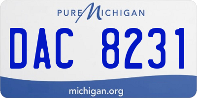 MI license plate DAC8231