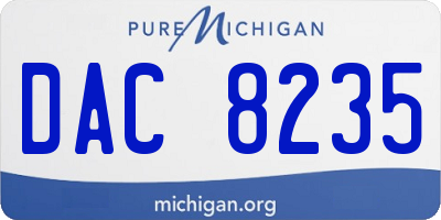 MI license plate DAC8235