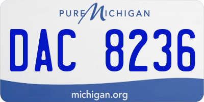 MI license plate DAC8236