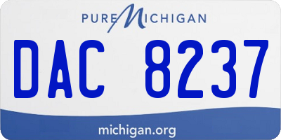MI license plate DAC8237
