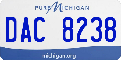 MI license plate DAC8238