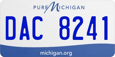 MI license plate DAC8241