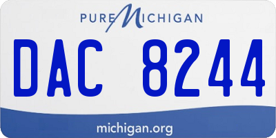 MI license plate DAC8244