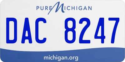 MI license plate DAC8247
