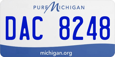 MI license plate DAC8248
