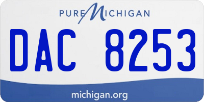 MI license plate DAC8253