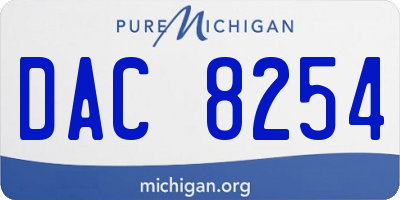 MI license plate DAC8254