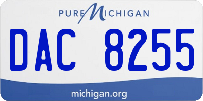 MI license plate DAC8255
