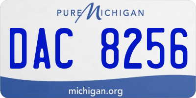 MI license plate DAC8256