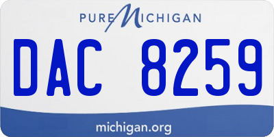 MI license plate DAC8259